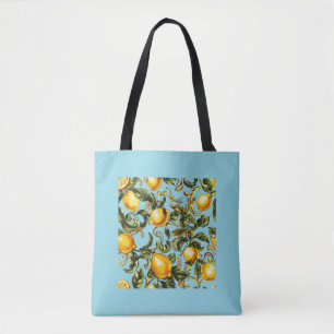 Lemon & Vine Scroll Tote Bag