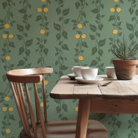 Lemon Vines on Sage Green 