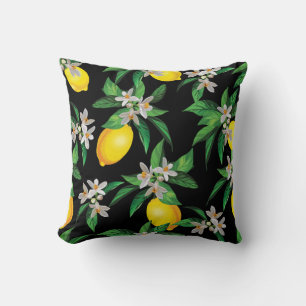Lemon Vintage: Hand-Drawn Floral Texture Cushion