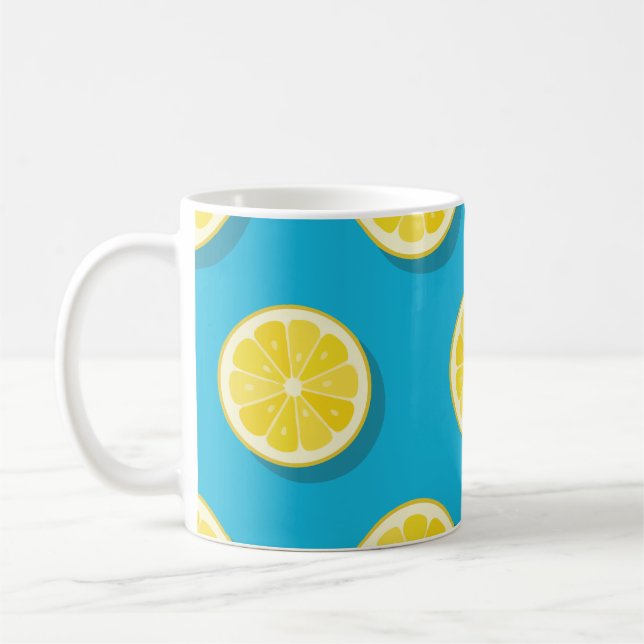 Lemon Water Green Background Coffee Mug (Left)
