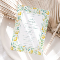 Lemon Watercolor Baby Brunch Elegant Baby Shower