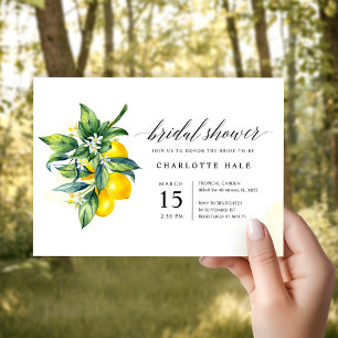 Lemon Watercolor Bridal Shower Invitation
