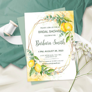 Lemon Watercolor Bridal Shower Invitation