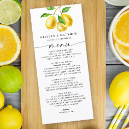 Lemon Watercolor Citrus Menu