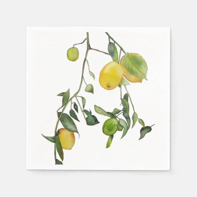 Lemon watercolor napkins (Front)