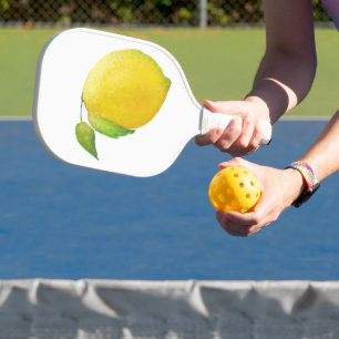 Lemon Watercolor Painting Art Design Pickleball Paddle