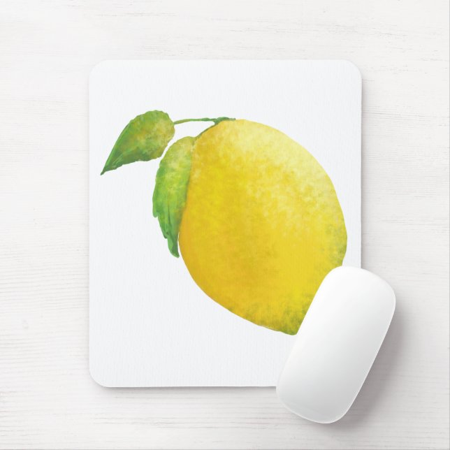 Lemon Watercolor Painting Mouse Pad (With Mouse)