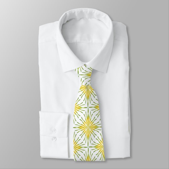 Lemon Watercolor Painting Pattern Tie (Tied)