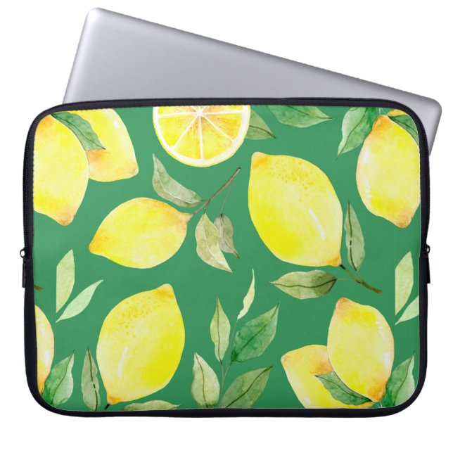 lemon,watercolor pattern,background,fruit,wallpape laptop sleeve (Front)