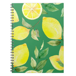 lemon,watercolor pattern,background,fruit,wallpape notebook
