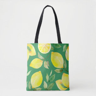 lemon,watercolor pattern,background,fruit,wallpape tote bag