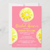 Lemon Watercolor Pink Bridal Shower