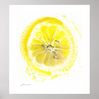 Lemon watercolor poster