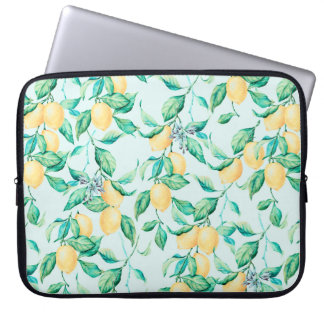 Lemon watercolor seamless pattern laptop sleeve