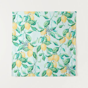 Lemon watercolor seamless pattern tapestry
