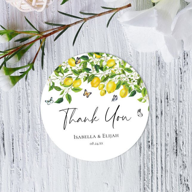 Lemon Wedding  Classic Round Sticker (Creator Uploaded)
