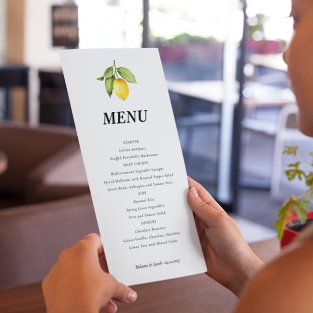 Lemon Wedding Menu  (Creator Uploaded)