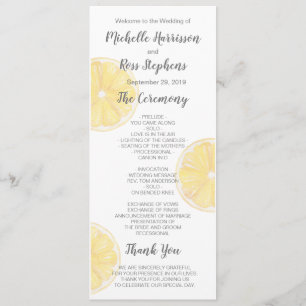Lemon Wedding Program Programme