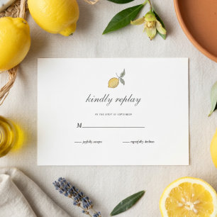 Lemon Wedding RSVP Card   Amalfi Coast Italian