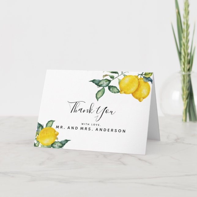 Lemon Wedding Thank you Card (Front)