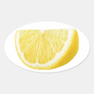 Lemon wedge oval sticker
