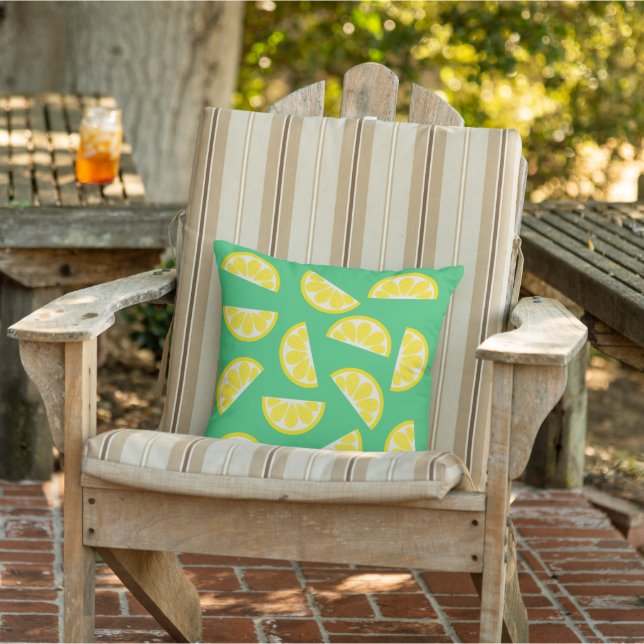 Lemon Wedges Outdoor Pillow (Chair)