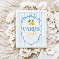 Lemon Whimsical Blue Girls Cards & Gifts Sign
