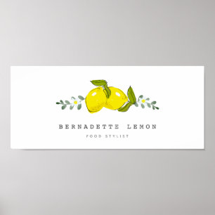 Lemon & White Flower Simple Clean Poster