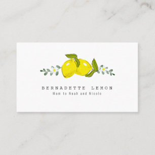 Lemon & White Flower Simple Mummy Business Card