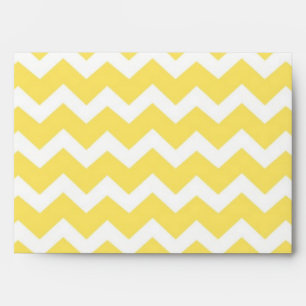 Lemon White Grey Chevron Wedding Envelope