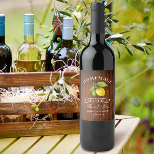 Lemon Wood Limoncello Thanks Bottle Labels
