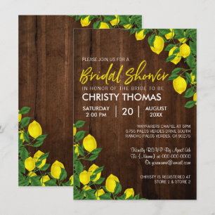 Lemon Wood Summer Bridal Shower Invite