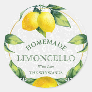 Lemon Wreath Homemade Limoncello Label