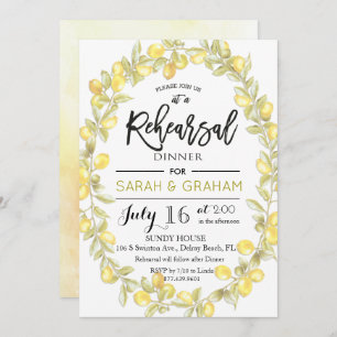 Lemon Wreath Watercolor Rehearsal Invitation