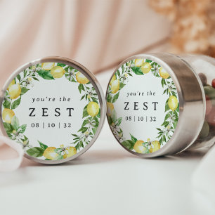 Lemon Wreath You're the Zest Bridal Shower Favour Classic Round Sticker