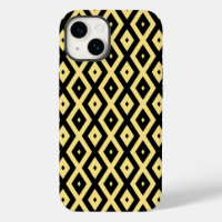 Lemon yellow and black diamond pattern