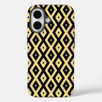 Lemon yellow and black diamond pattern