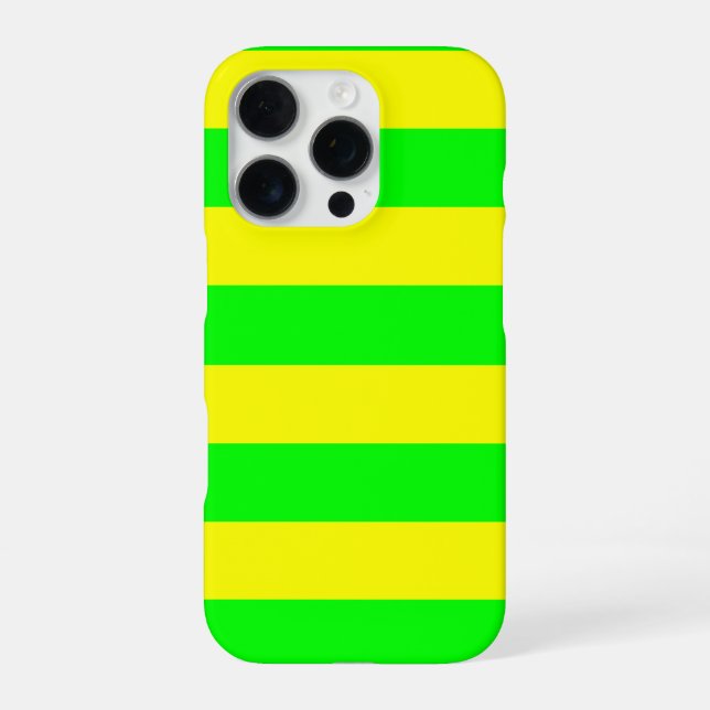 Lemon Yellow and Lime Green Stripes  iPhone Case (Back)