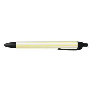 Lemon yellow and white candy stripes black ink pen