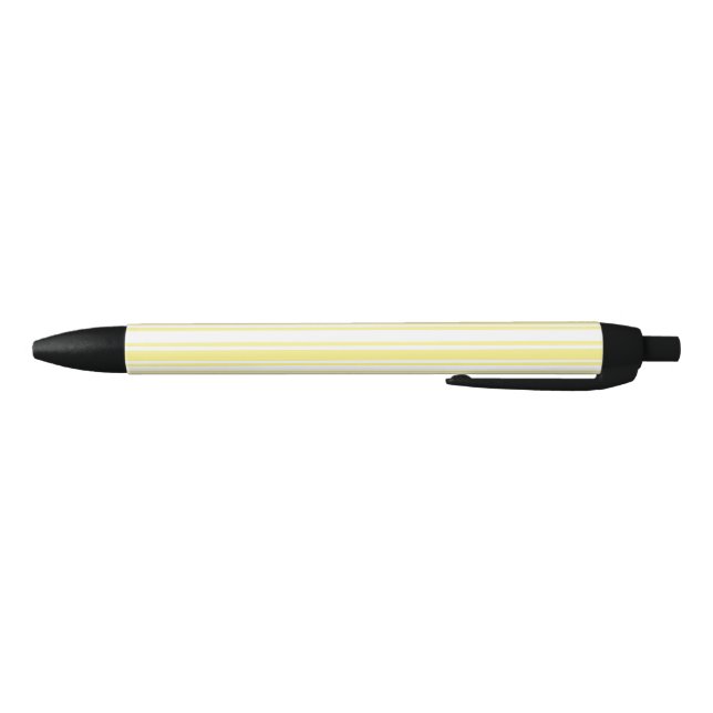 Lemon yellow and white candy stripes black ink pen (Bottom)