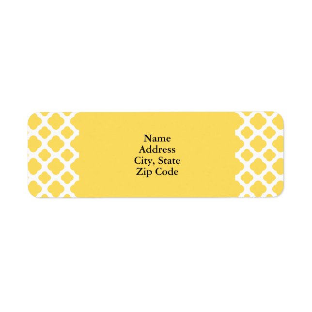 Lemon Yellow and White Quatrefoil Pattern (Front)