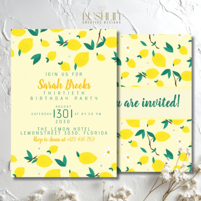 Lemon Yellow Birthday Party Invitation (Creator Uploaded)
