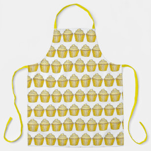 Lemon Yellow Buttercream Frosting Cupcake Cake Apron