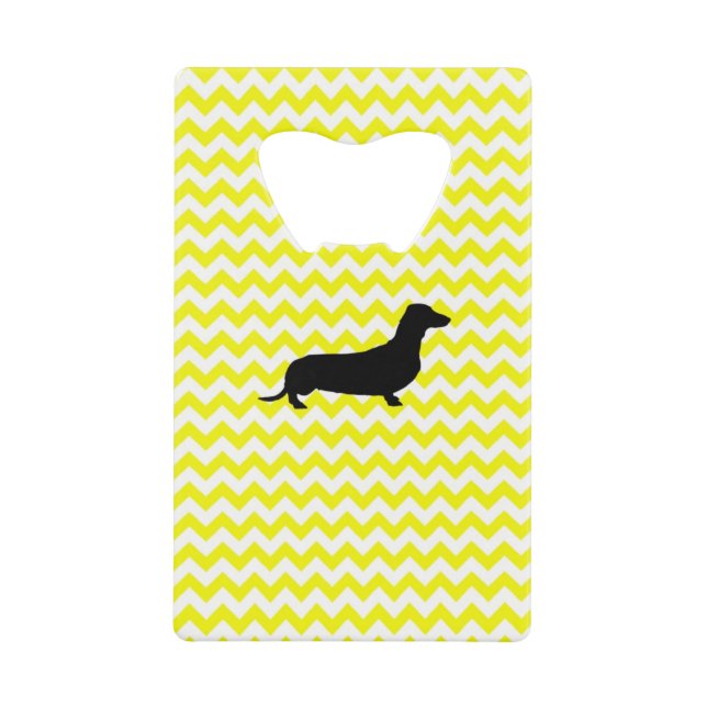 Lemon Yellow Chevron With Dachshund (Front)