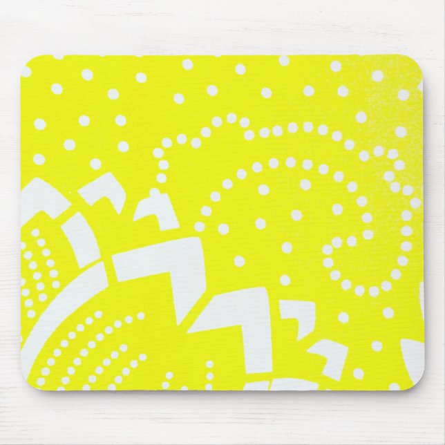 Lemon yellow cirtus graphic dot geometric pattern mouse pad (Front)