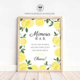 Lemon Yellow Citrus Mimosa Bar Sign