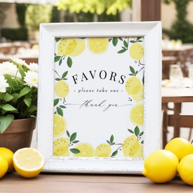 Lemon Yellow Citrus Shower Favours Sign (Creator Uploaded)