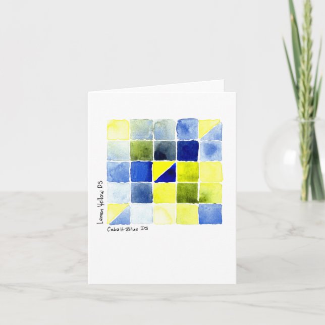 Lemon Yellow - Cobalt Blue Color Mix Card (Front)