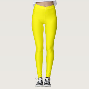 Lemon Yellow Colour Solid Plain Leggings