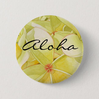 Lemon Yellow Frangipani  Aloha 6 Cm Round Badge
